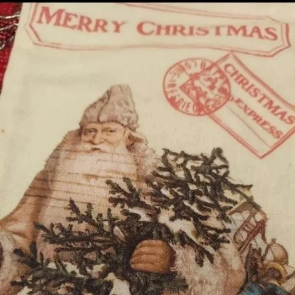 NWOT FATHER CHRISTMAS STOCKING SET OF 2 - VINTAGE RARE!